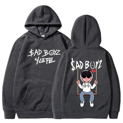 Men’s Thick Printed Hoodie – Casual Loose Fit for Autumn & Winter