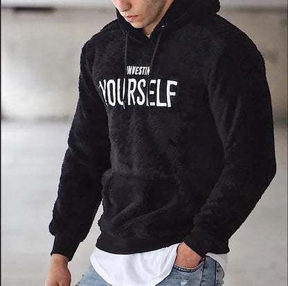 Men’s Casual Letter Print Hoodie – Autumn & Winter Essential