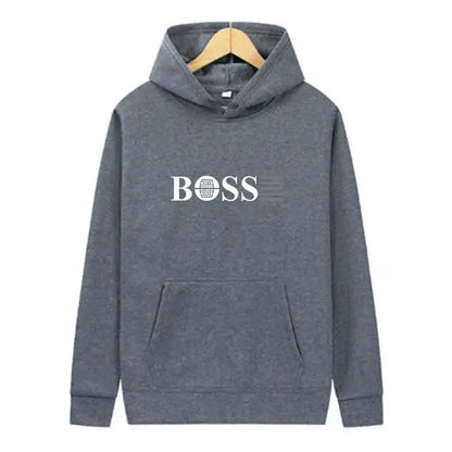 Men’s Casual Fleece Hoodie – Printed Design for Spring & Autumn