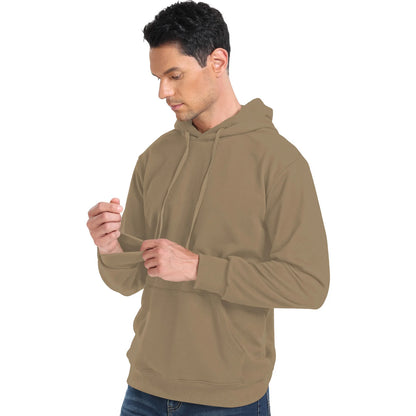 Men’s Casual Solid Hoodie – Cotton Blend Comfort for Spring & Autumn