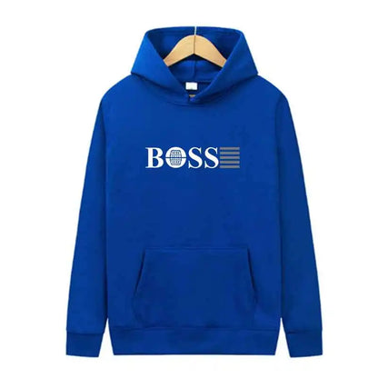 Men’s Casual Fleece Hoodie – Printed Design for Spring & Autumn