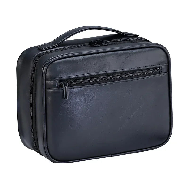 Fashion Solid Cosmetic Case – PU & Polyester Travel Makeup Organizer with Zipper