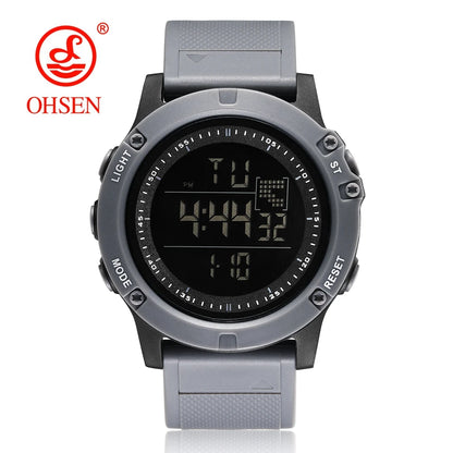 OHSEN Men’s Digital Sport Watch – Waterproof 50M, Shock Resistant, LED Backlight, Stopwatch, Alarm