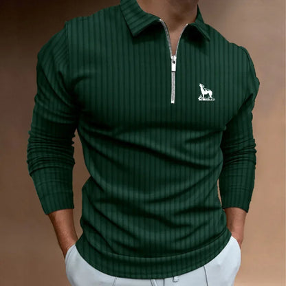 Men’s Contrast Color Polo Shirt – Casual Breathable Style