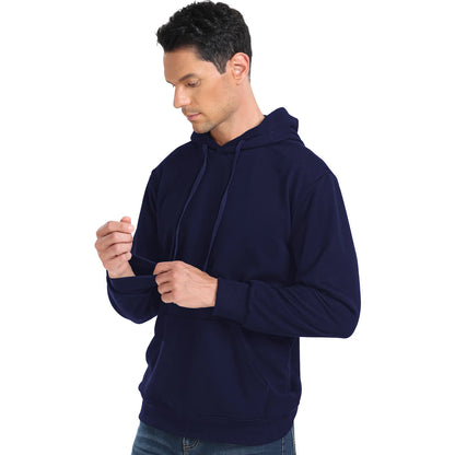 Men’s Casual Solid Hoodie – Cotton Blend Comfort for Spring & Autumn