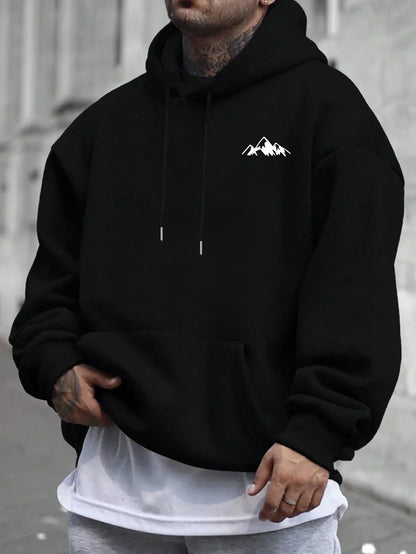 Men’s Heavyweight Printed Hoodie – Casual Autumn & Winter Essential