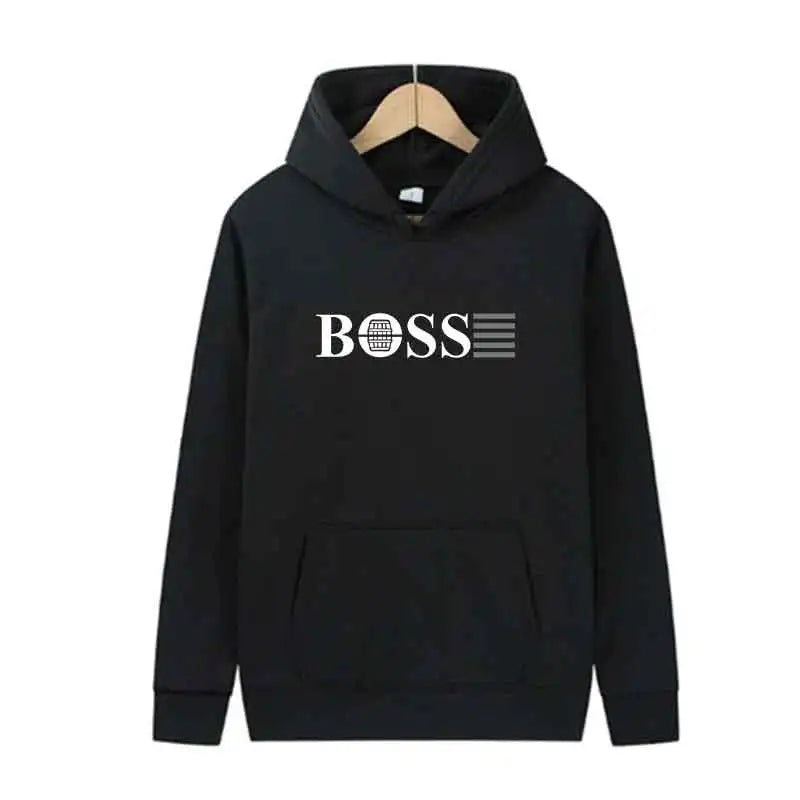 Men’s Casual Fleece Hoodie – Printed Design for Spring & Autumn