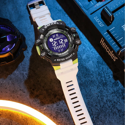 SMAEL 8050 Men’s Digital Sports Watch – Shock Resistant, Waterproof 5ATM, Multifunction LED Wristwatch