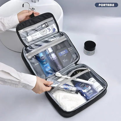 Fashion Solid Cosmetic Case – PU & Polyester Travel Makeup Organizer with Zipper