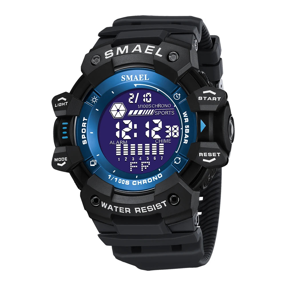 SMAEL 8050 Men’s Digital Sports Watch – Shock Resistant, Waterproof 5ATM, Multifunction LED Wristwatch