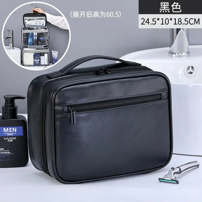 Fashion Solid Cosmetic Case – PU & Polyester Travel Makeup Organizer with Zipper