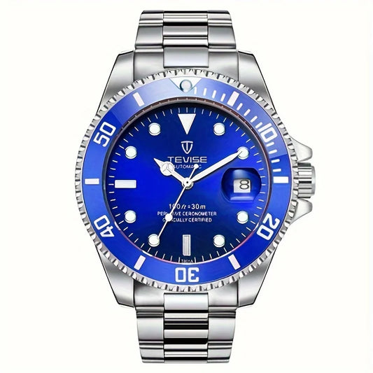 TEVISE 801A Automatic Mechanical Watch – Stainless Steel Fashion Wristwatch with Calendar & Luminous Display