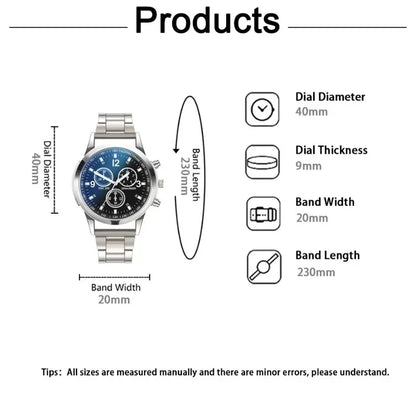 MOONBIFFY Men’s Quartz Wristwatch – Fashion & Casual Stainless Steel Watch