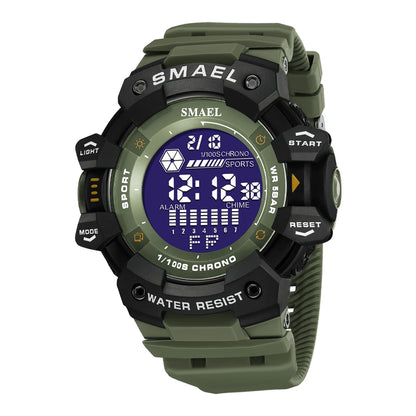 SMAEL 8050 Men’s Digital Sports Watch – Shock Resistant, Waterproof 5ATM, Multifunction LED Wristwatch