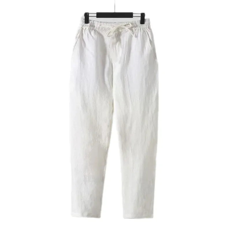 Men’s Smart Casual Elastic Waist Pants – Lightweight Ankle-Length