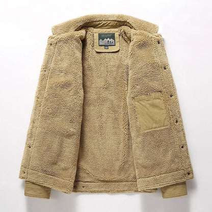 CHAIFENKO Men’s Fleece-Lined Jacket – Casual Autumn & Winter Warmth