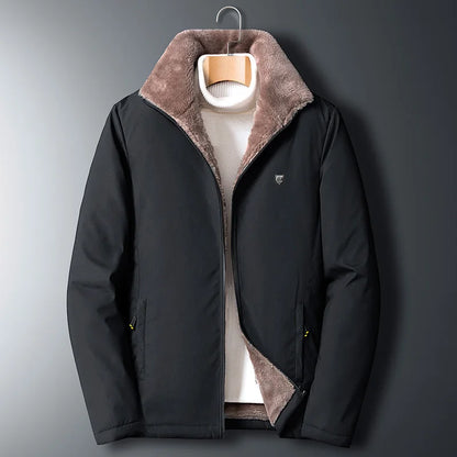 CHAIFENKO Men’s Fleece-Lined Casual Jacket – Autumn & Winter Warmth