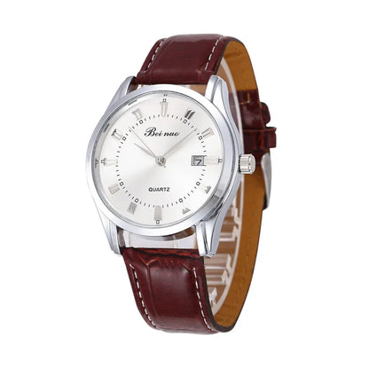 JBAILI Men’s Quartz Business Watch – Leather Band, Alloy Case, Elegant Casual Wristwatch