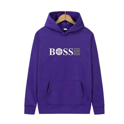 Men’s Casual Fleece Hoodie – Printed Design for Spring & Autumn