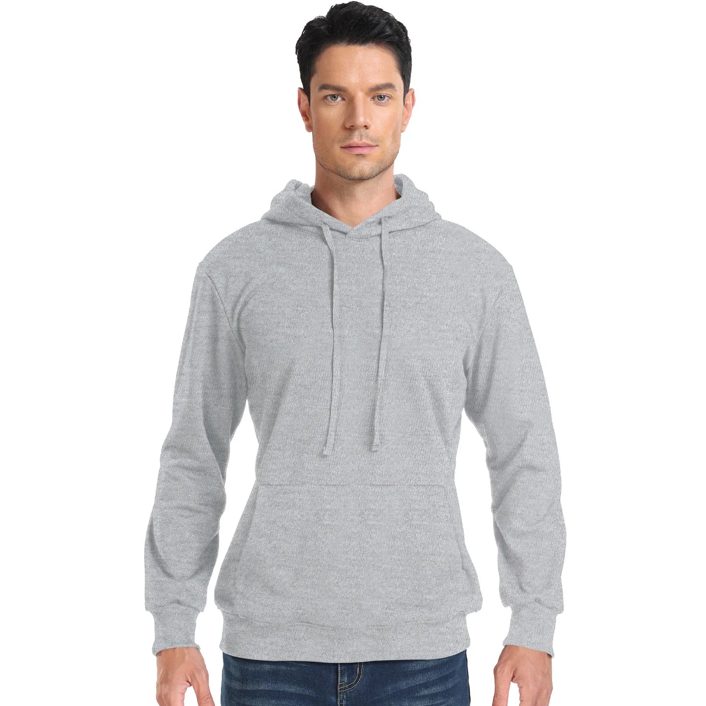 Men’s Casual Solid Hoodie – Cotton Blend Comfort for Spring & Autumn
