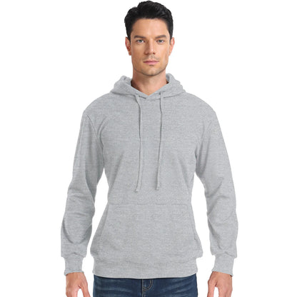 Men’s Casual Solid Hoodie – Cotton Blend Comfort for Spring & Autumn