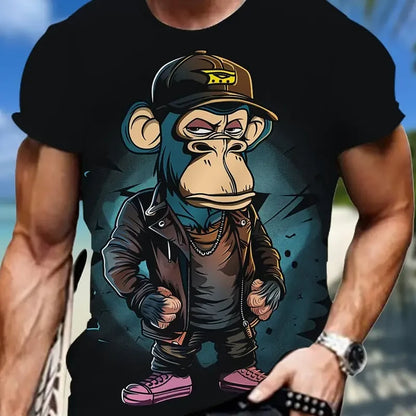 Men’s 3D Print T-Shirt – Breathable Casual Summer Top