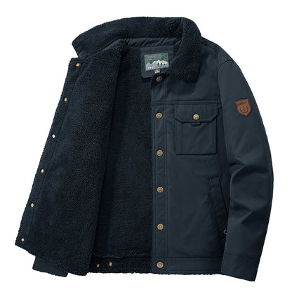 CHAIFENKO Men’s Fleece-Lined Jacket – Casual Autumn & Winter Warmth
