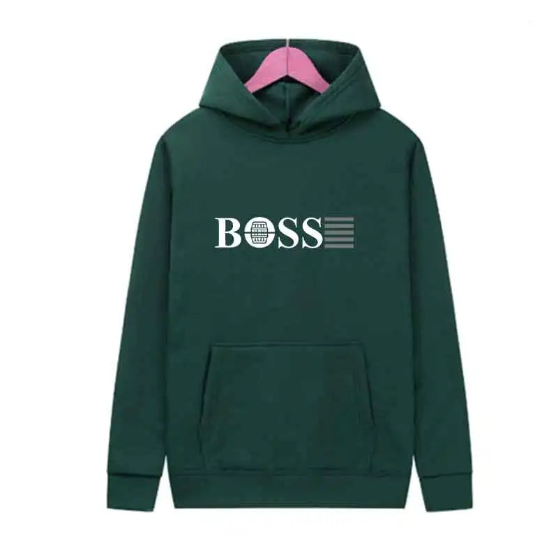 Men’s Casual Fleece Hoodie – Printed Design for Spring & Autumn