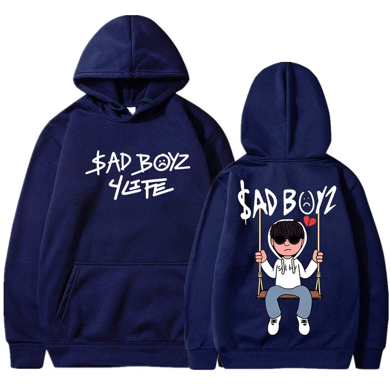 Men’s Thick Printed Hoodie – Casual Loose Fit for Autumn & Winter