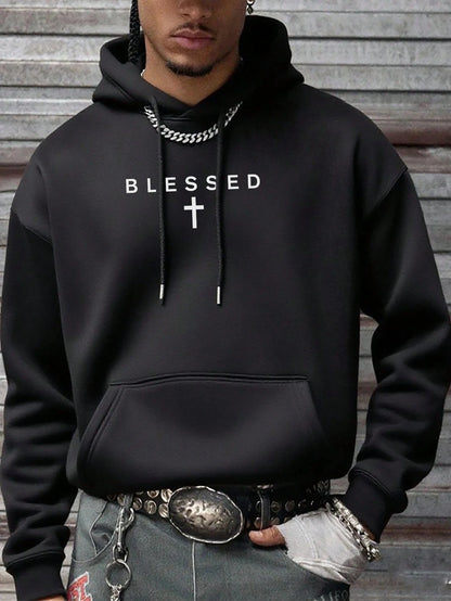 Men’s Basic Cotton Hoodie – Solid Color Casual Wear