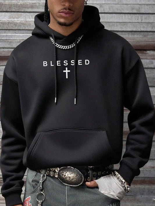 Men’s Basic Cotton Hoodie – Solid Color Casual Wear