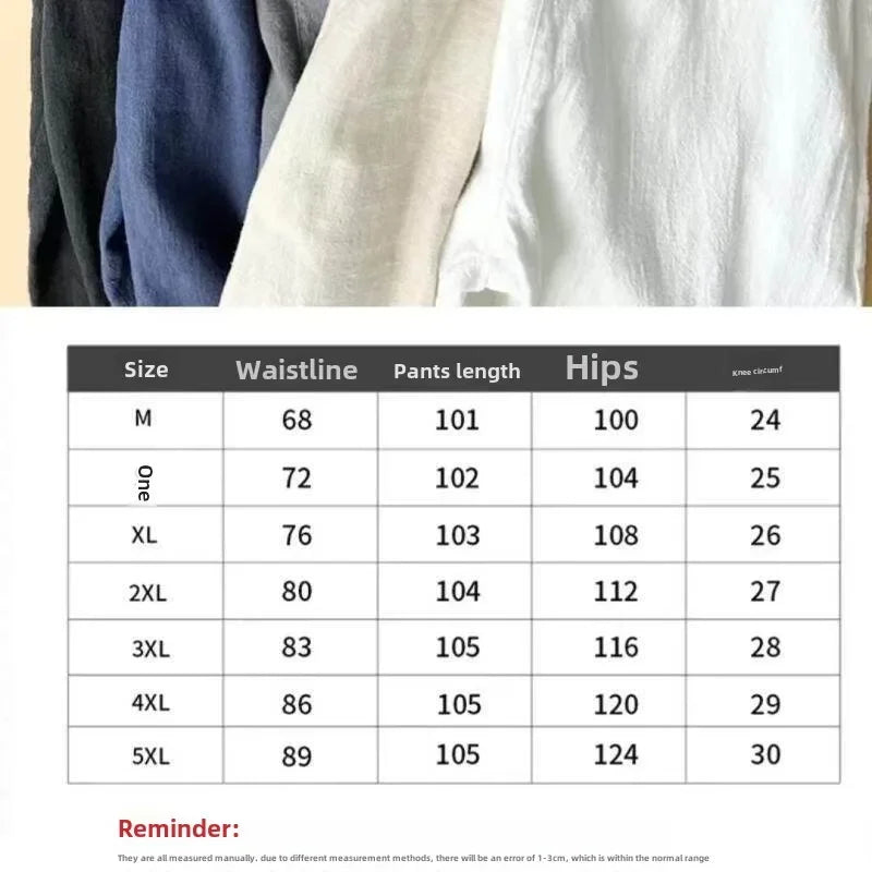 Men’s Smart Casual Elastic Waist Pants – Lightweight Ankle-Length