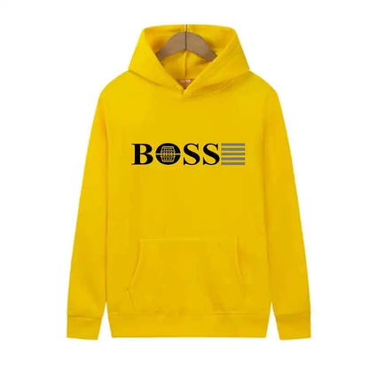 Men’s Casual Fleece Hoodie – Printed Design for Spring & Autumn