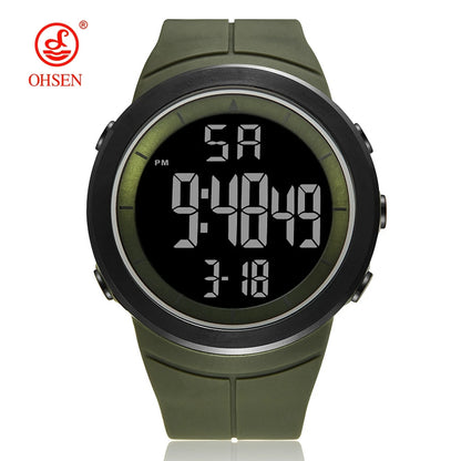 OHSEN 1805 Men’s Digital Sport Watch – 50M Waterproof, LED Display, Shock Resistant, Stopwatch, Alarm