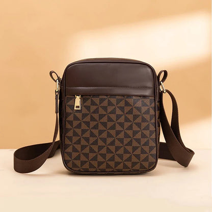 Geometric PU Leather Satchel Bag – Unisex Fashion Accessory