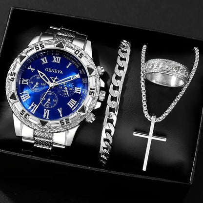 MOONBIFFY Quartz Men’s Wristwatch – Alloy Case, Stylish Bracelet Clasp, Casual Fashion Watch