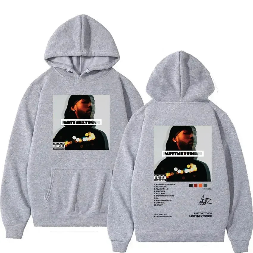 Men’s Music Album Hoodie – Hip-Hop Retro Gothic Sweatshirt with Hood