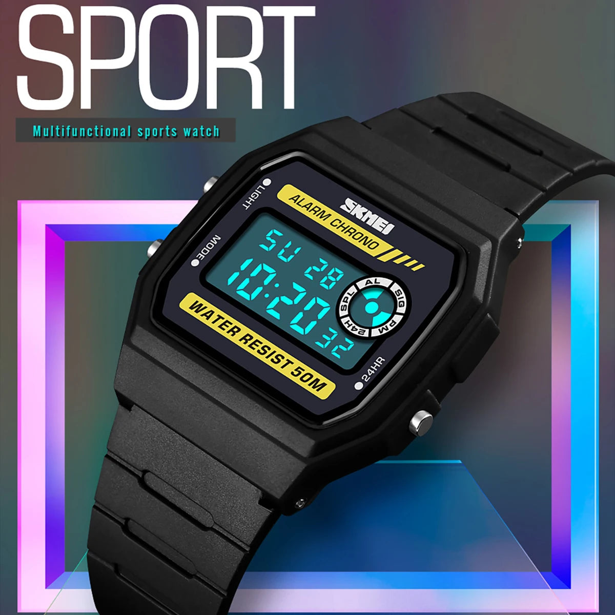 SKMEI 1894 Men’s Digital Watch – Waterproof 50M, Shock Resistant, LED Backlight, Multifunction