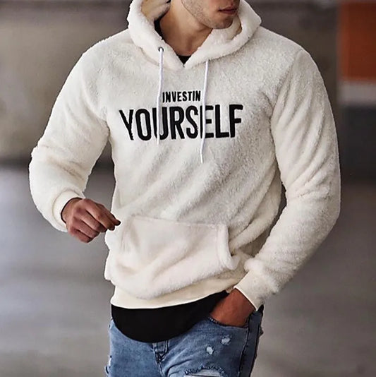 Men’s Casual Letter Print Hoodie – Autumn & Winter Essential