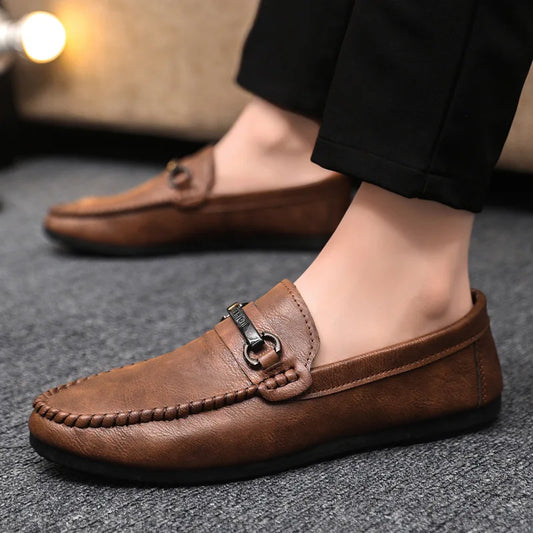 HIKDOOER Men’s Formal Oxford Shoes – Elegant Slip-On Dress Shoes