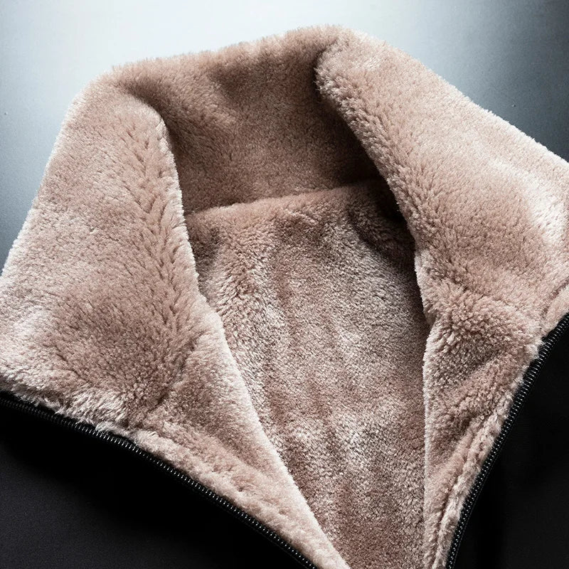 CHAIFENKO Men’s Fleece-Lined Casual Jacket – Autumn & Winter Warmth