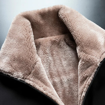 CHAIFENKO Men’s Fleece-Lined Casual Jacket – Autumn & Winter Warmth