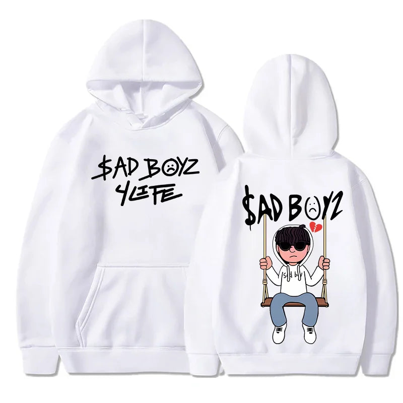 Men’s Thick Printed Hoodie – Casual Loose Fit for Autumn & Winter
