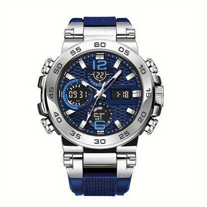 LSLONG Men’s Sport Watch – Analog-Digital Dual Display, 3ATM Waterproof, Chronograph, LED Backlight