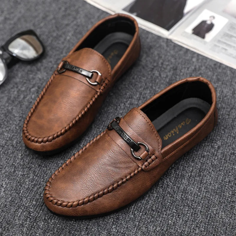 HIKDOOER Men’s Formal Oxford Shoes – Elegant Slip-On Dress Shoes