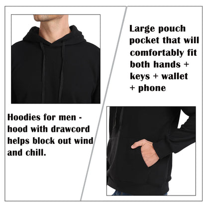 Men’s Casual Solid Hoodie – Cotton Blend Comfort for Spring & Autumn