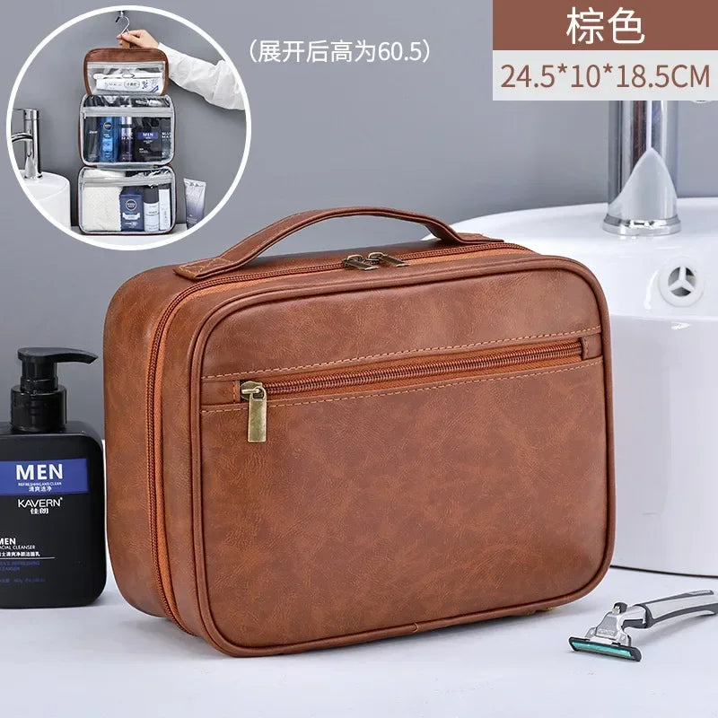 Fashion Solid Cosmetic Case – PU & Polyester Travel Makeup Organizer with Zipper