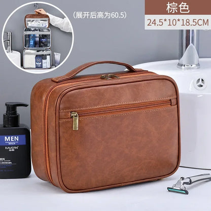 Fashion Solid Cosmetic Case – PU & Polyester Travel Makeup Organizer with Zipper