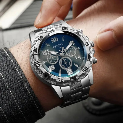 MOONBIFFY Quartz Men’s Wristwatch – Alloy Case, Stylish Bracelet Clasp, Casual Fashion Watch