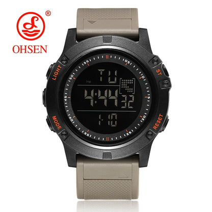 OHSEN Men’s Digital Sport Watch – Waterproof 50M, Shock Resistant, LED Backlight, Stopwatch, Alarm